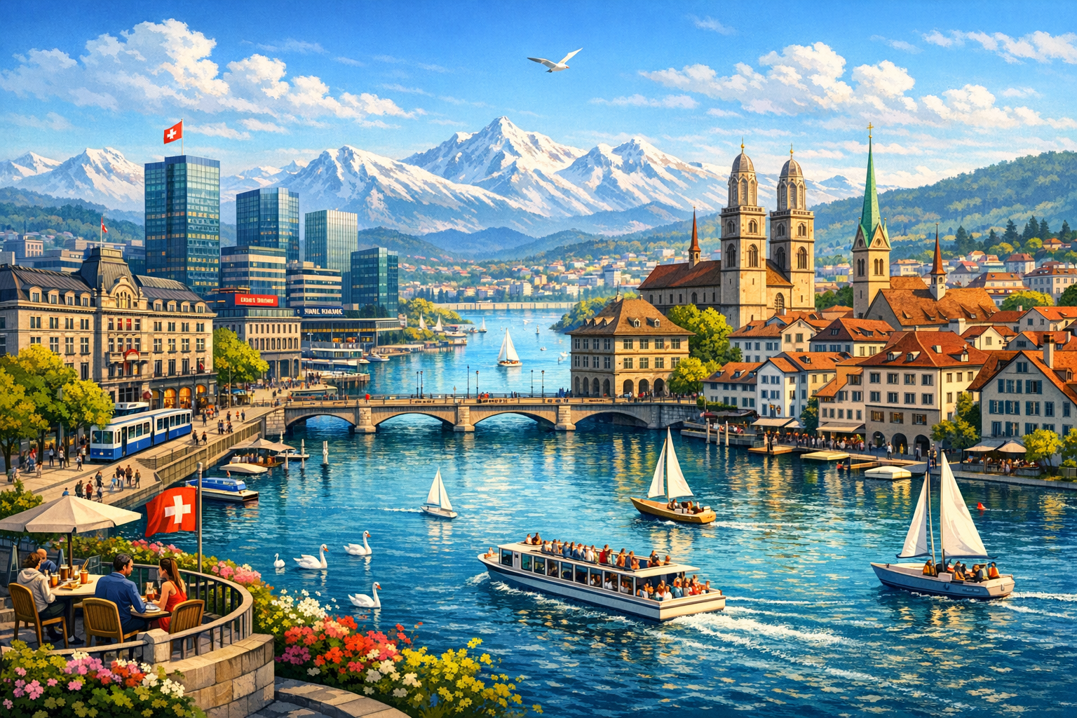 Keindahan Kota Zurich yang Menjadi Jantung Finansial Swiss